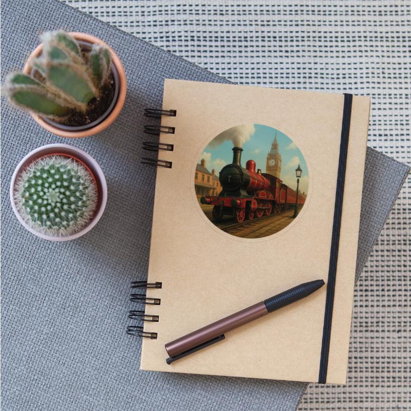 Vintage steam locomotive in 19th century London