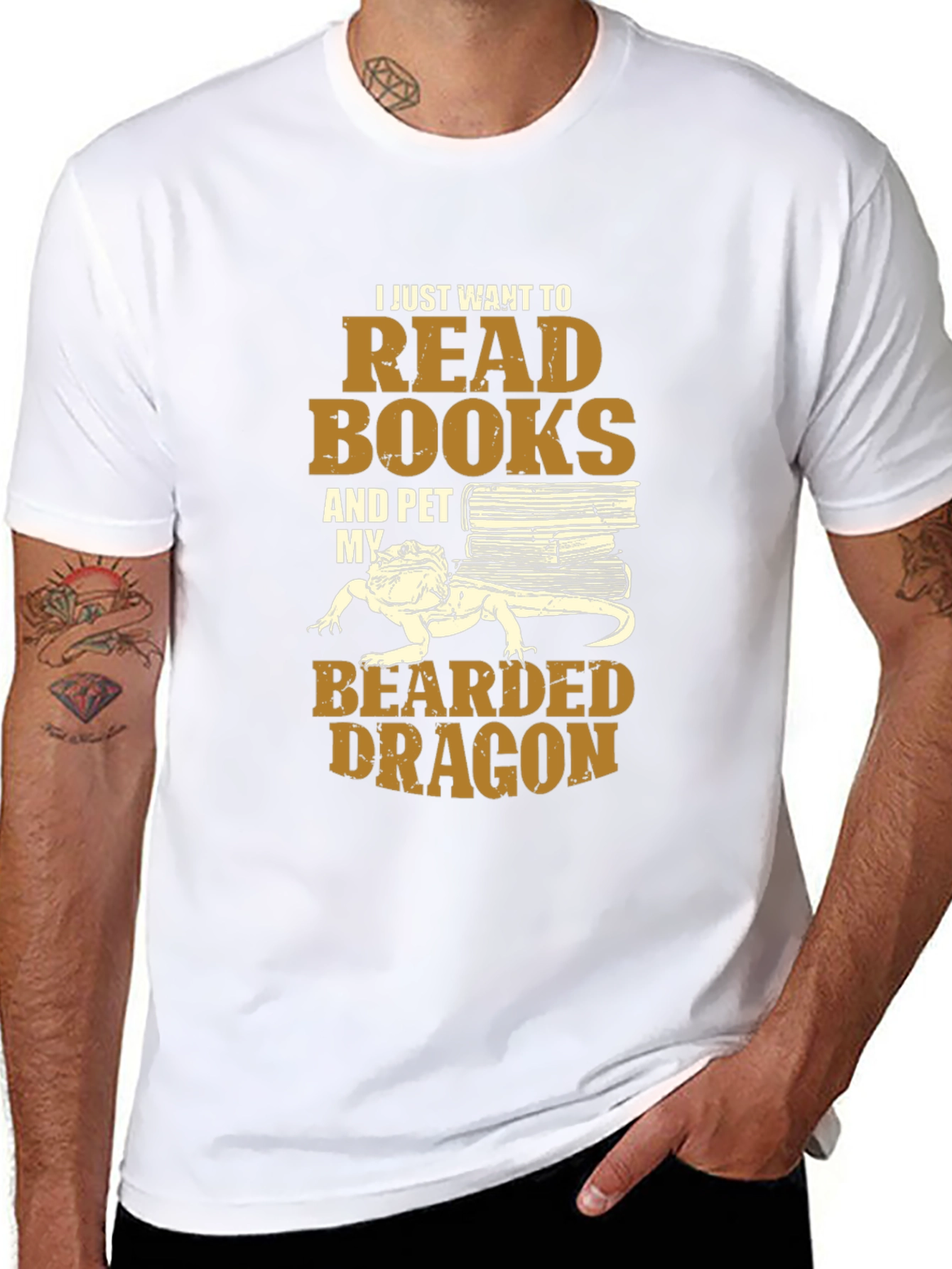 Read Books & Pet Bearded Dragon T-Shirt