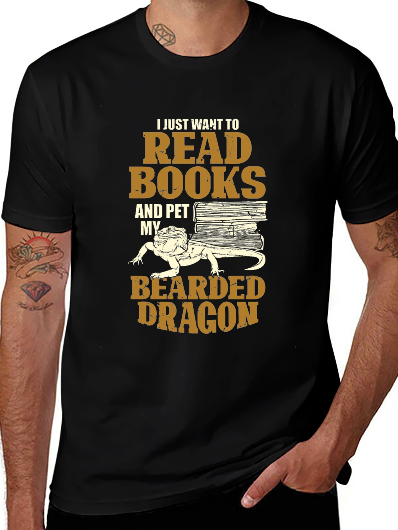 Read Books & Pet Bearded Dragon T-Shirt