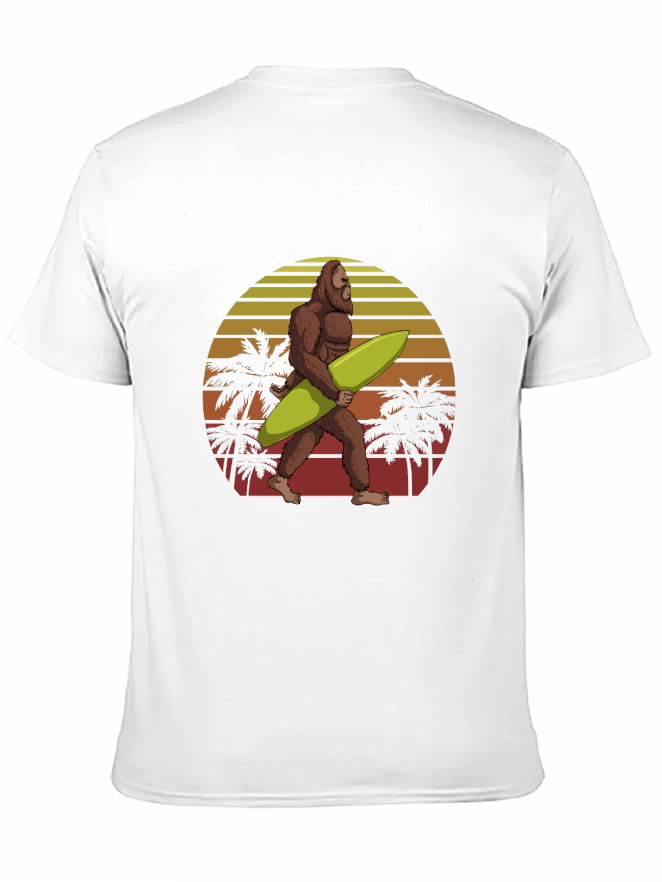 Sasquatch Surfer T-Shirt - Retro Beach Design