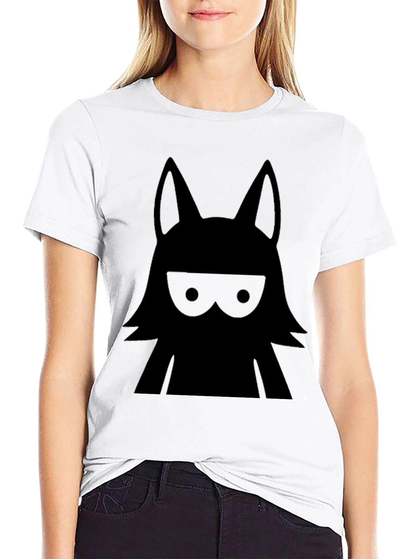 Mens Black Ninja Cat Graphic T-Shirt