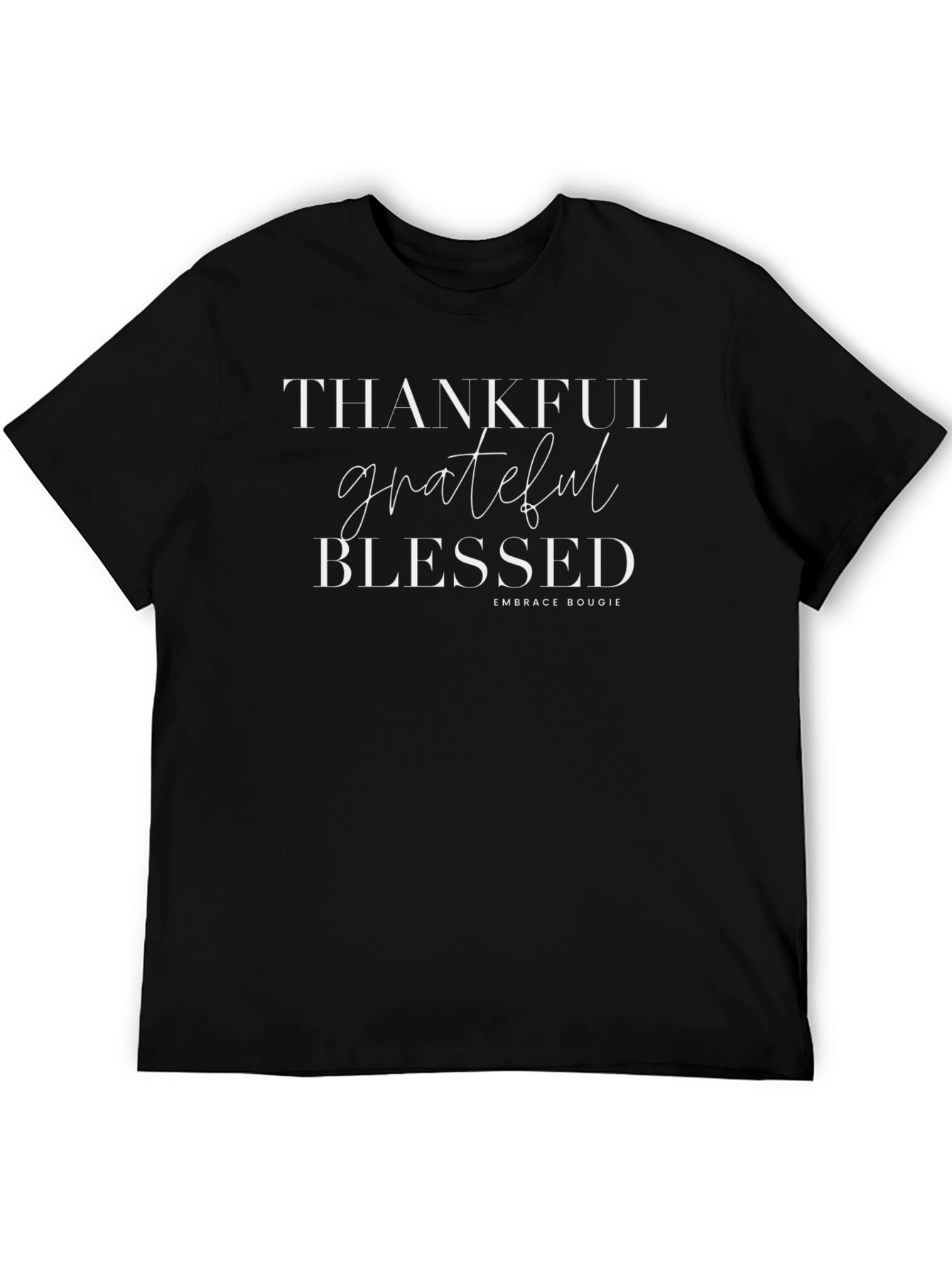 Thankful Grateful Blessed Black T-Shirt