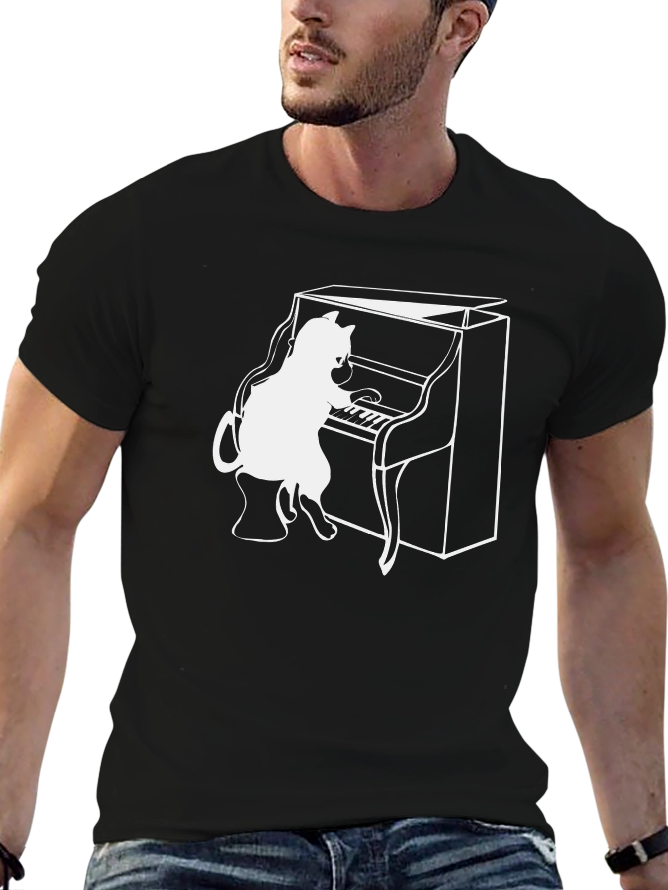Cat Playing Piano T-Shirt