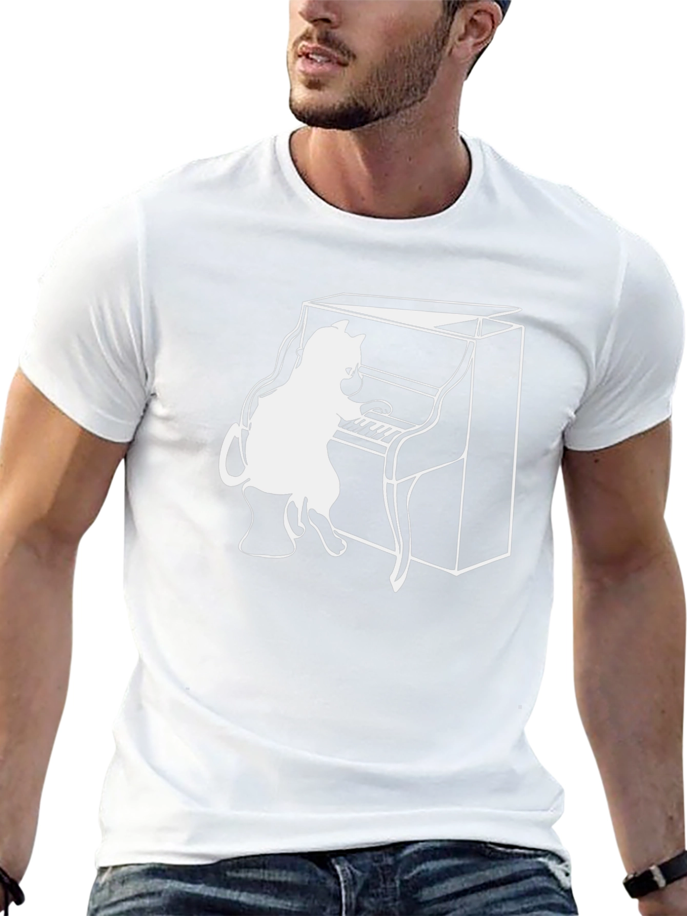 Cat Playing Piano T-Shirt