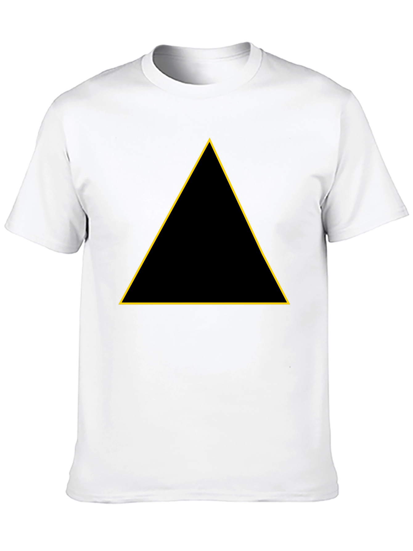 Black T-Shirt with Golden Triangle