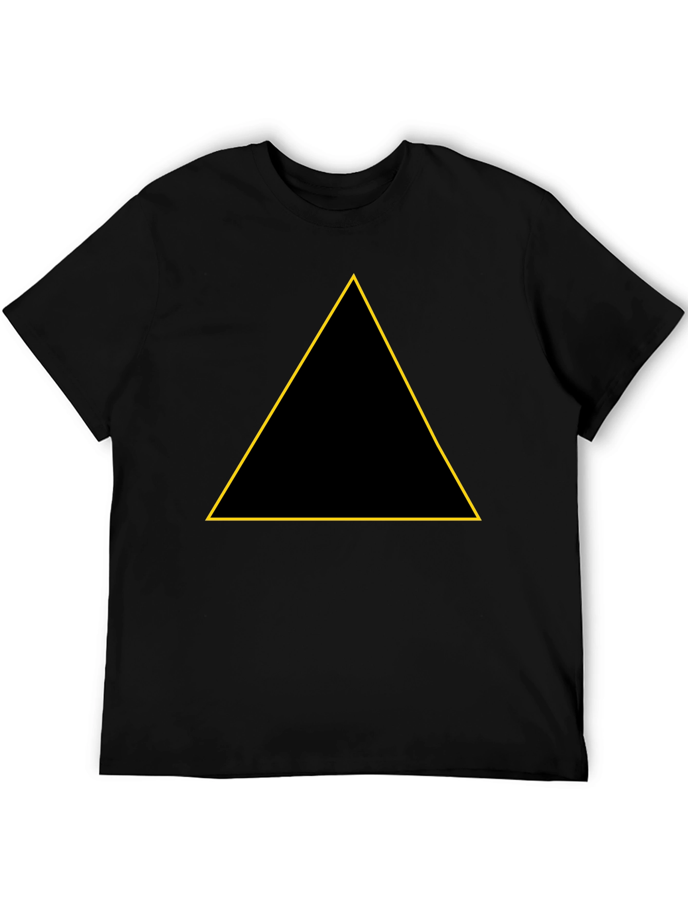 Black T-Shirt with Golden Triangle