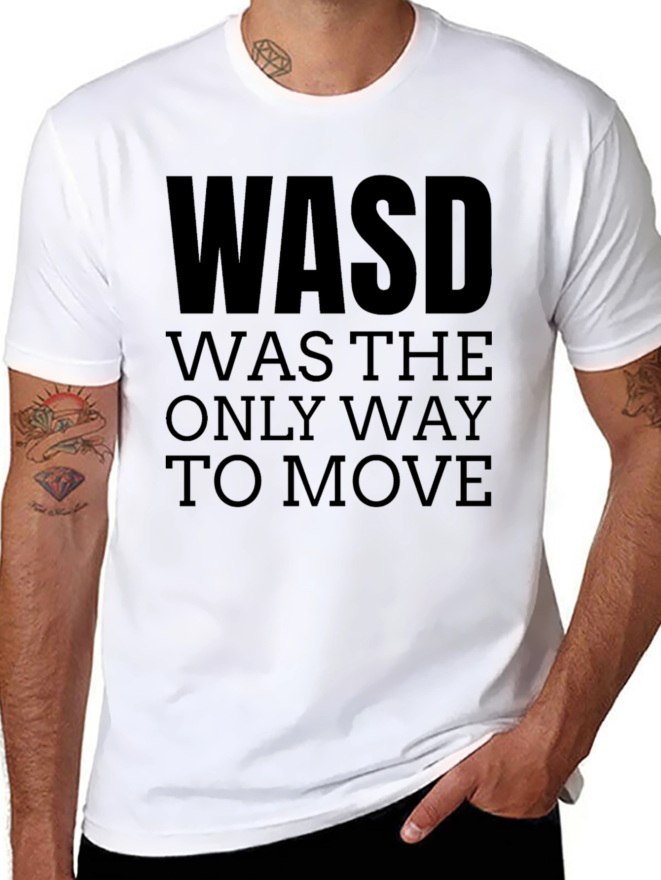 WASD Gamer T-Shirt - Retro Gaming Style