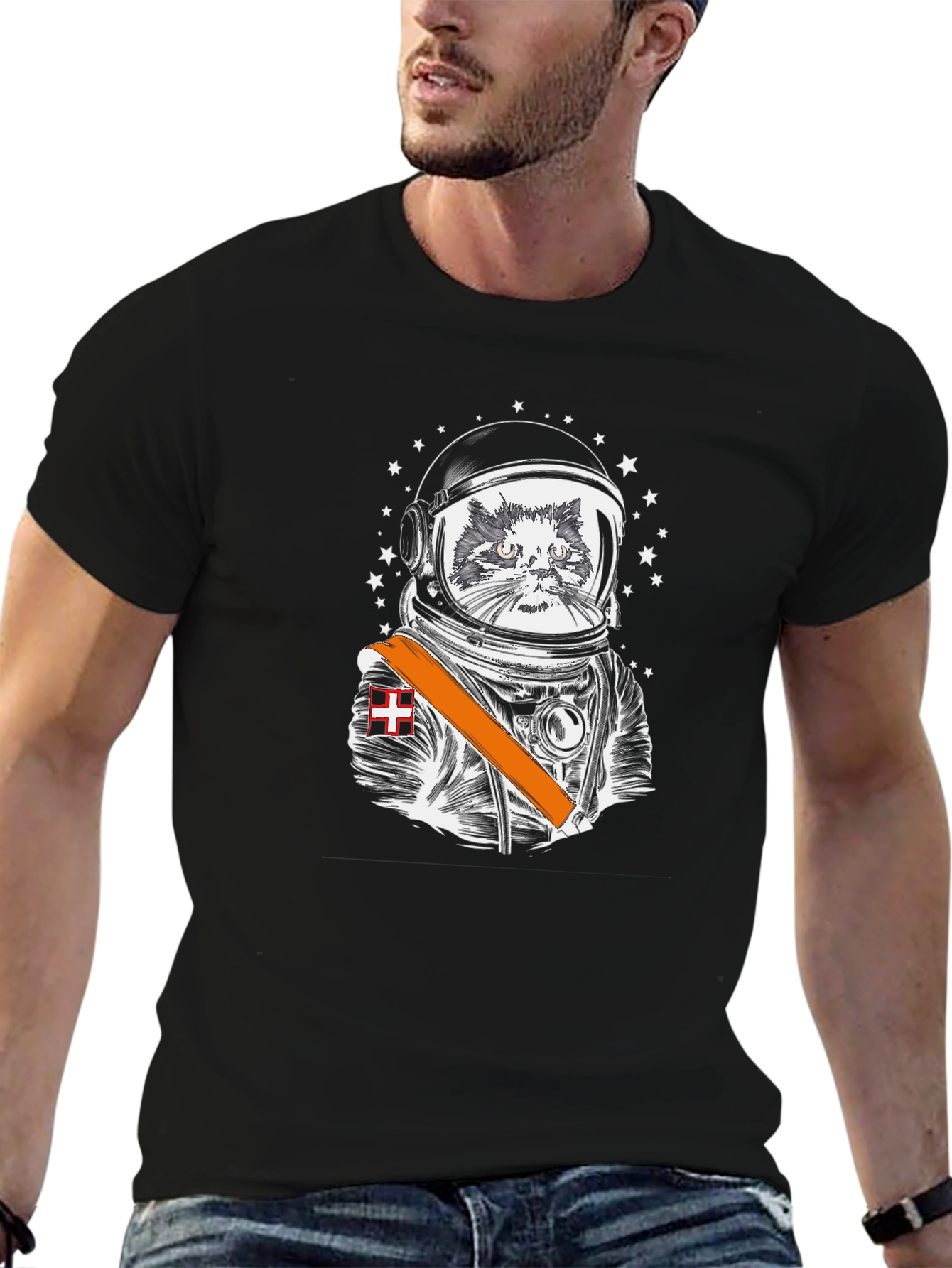Astronaut Cat Graphic Tee - Space Explorer
