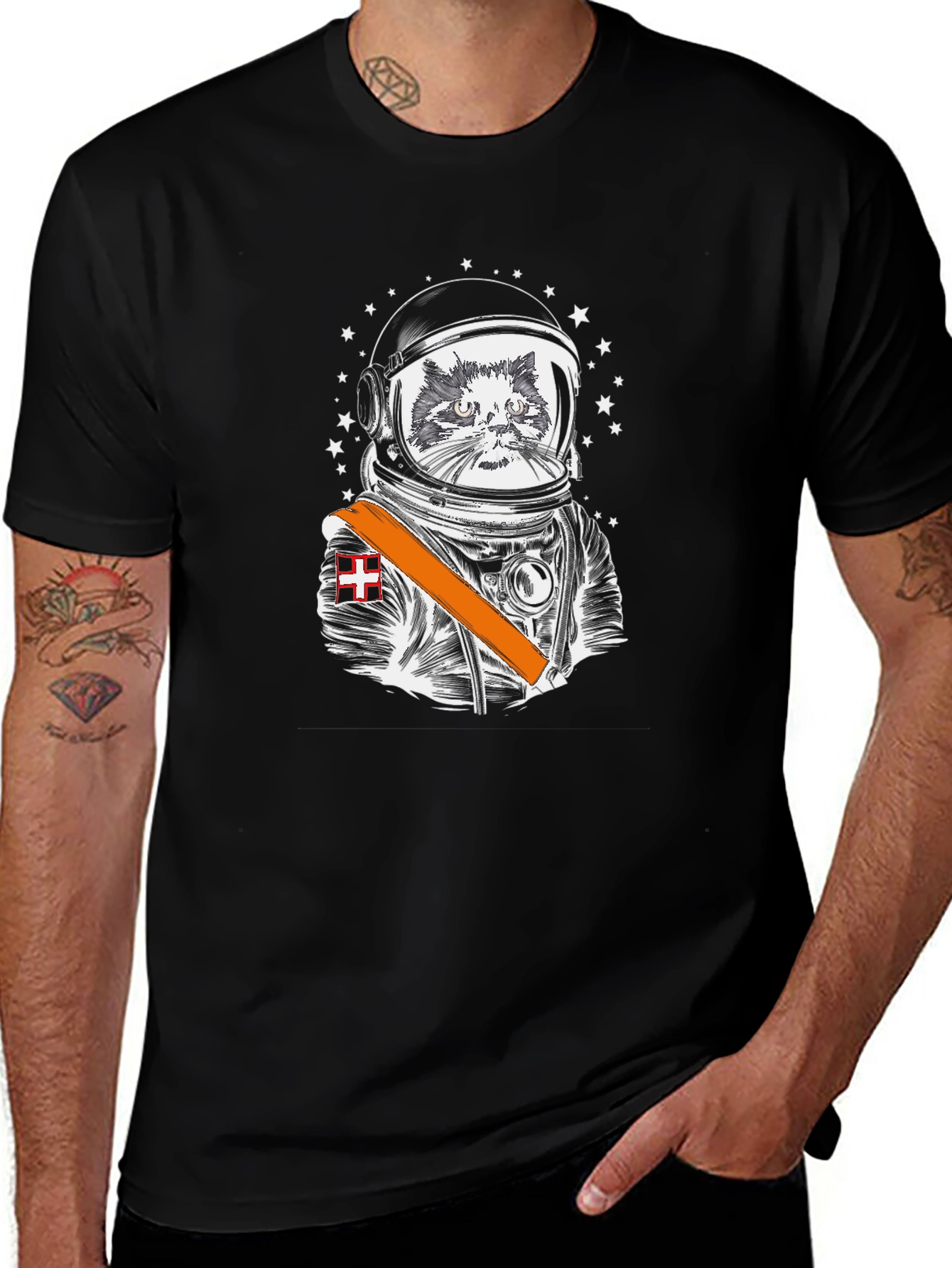 Astronaut Cat Graphic Tee - Space Explorer
