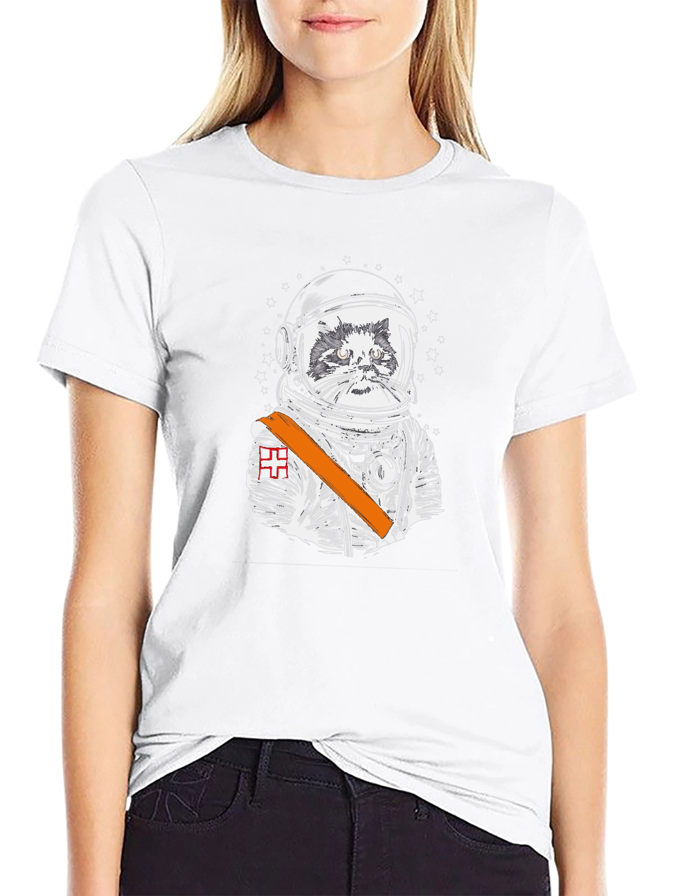 Astronaut Cat Graphic Tee - Space Explorer