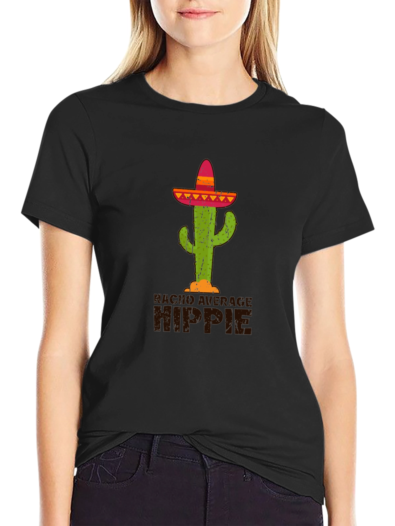 Cactus Sombrero Graphic Tee - Desert Hippie Style
