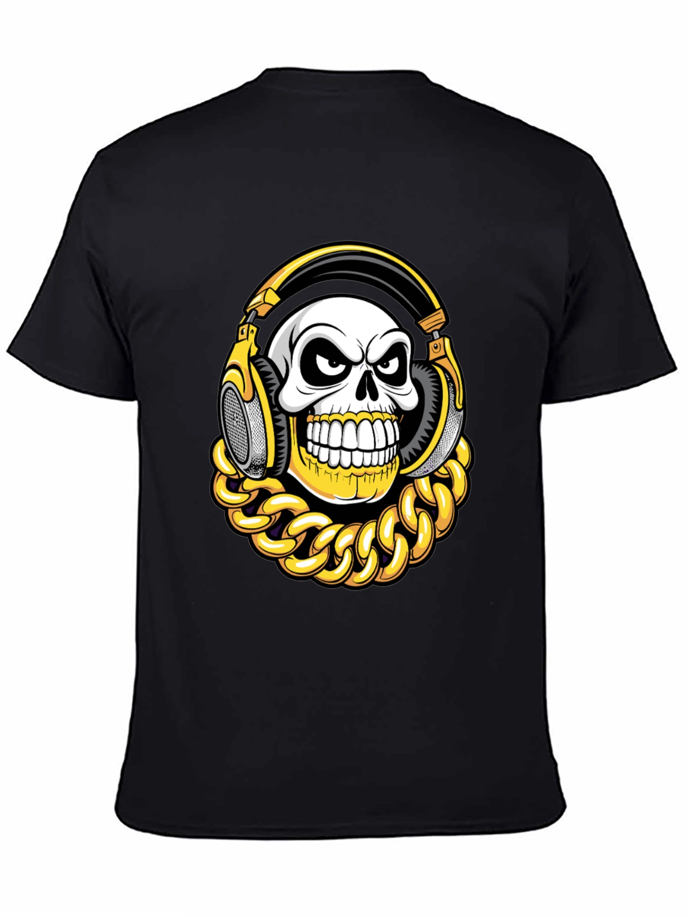 Skull with Headphones Graphic T-Shirt