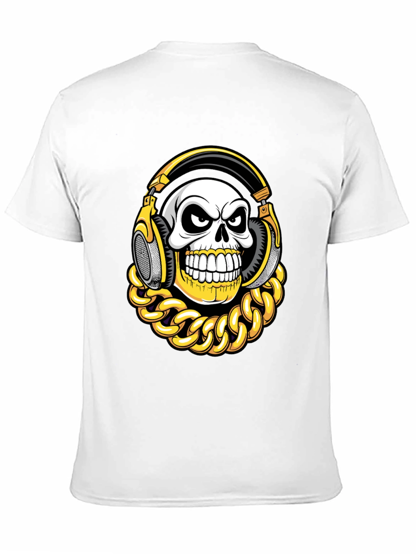 Skull with Headphones Graphic T-Shirt