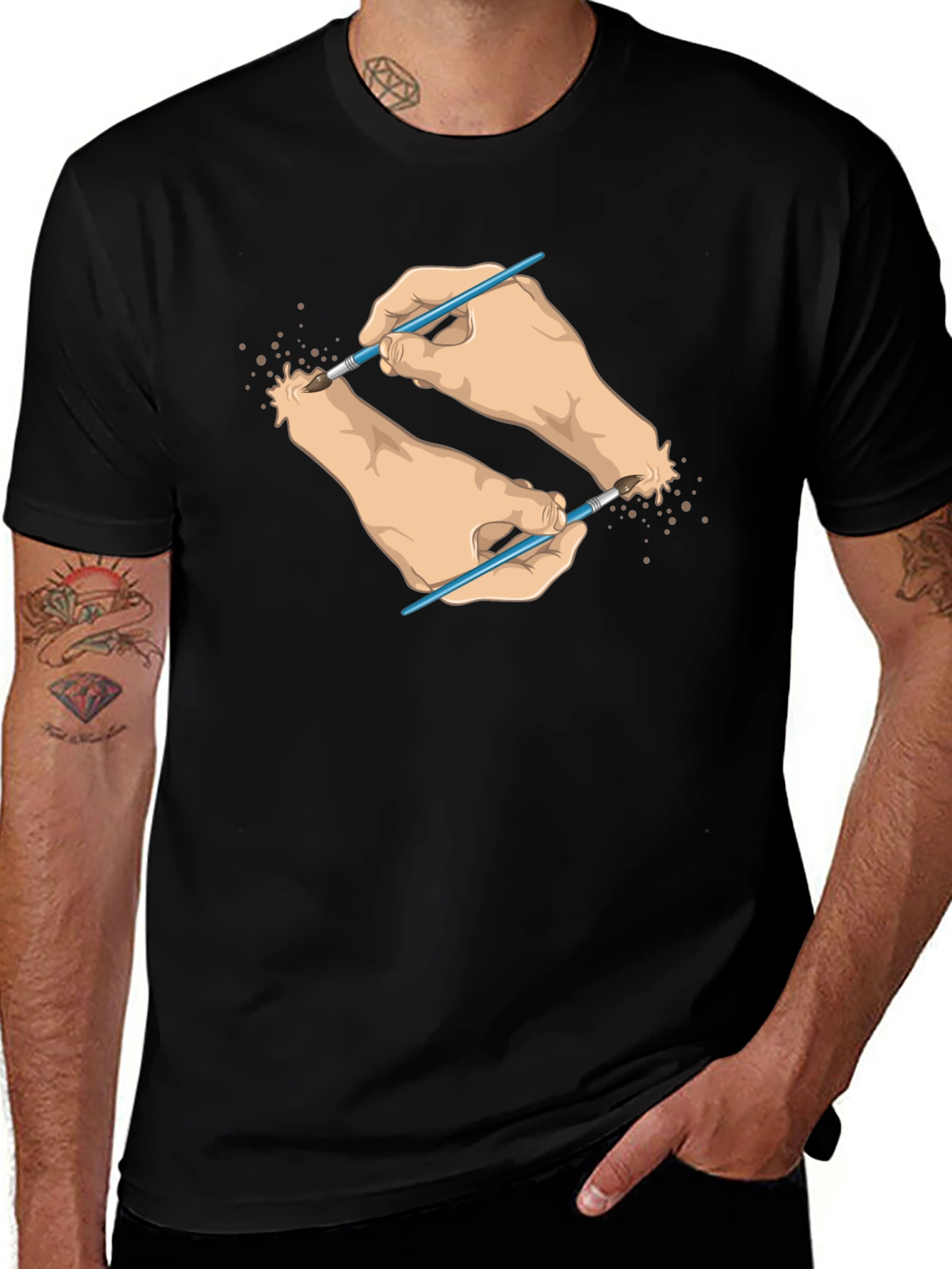Artistic Hands T-Shirt - Unique Design