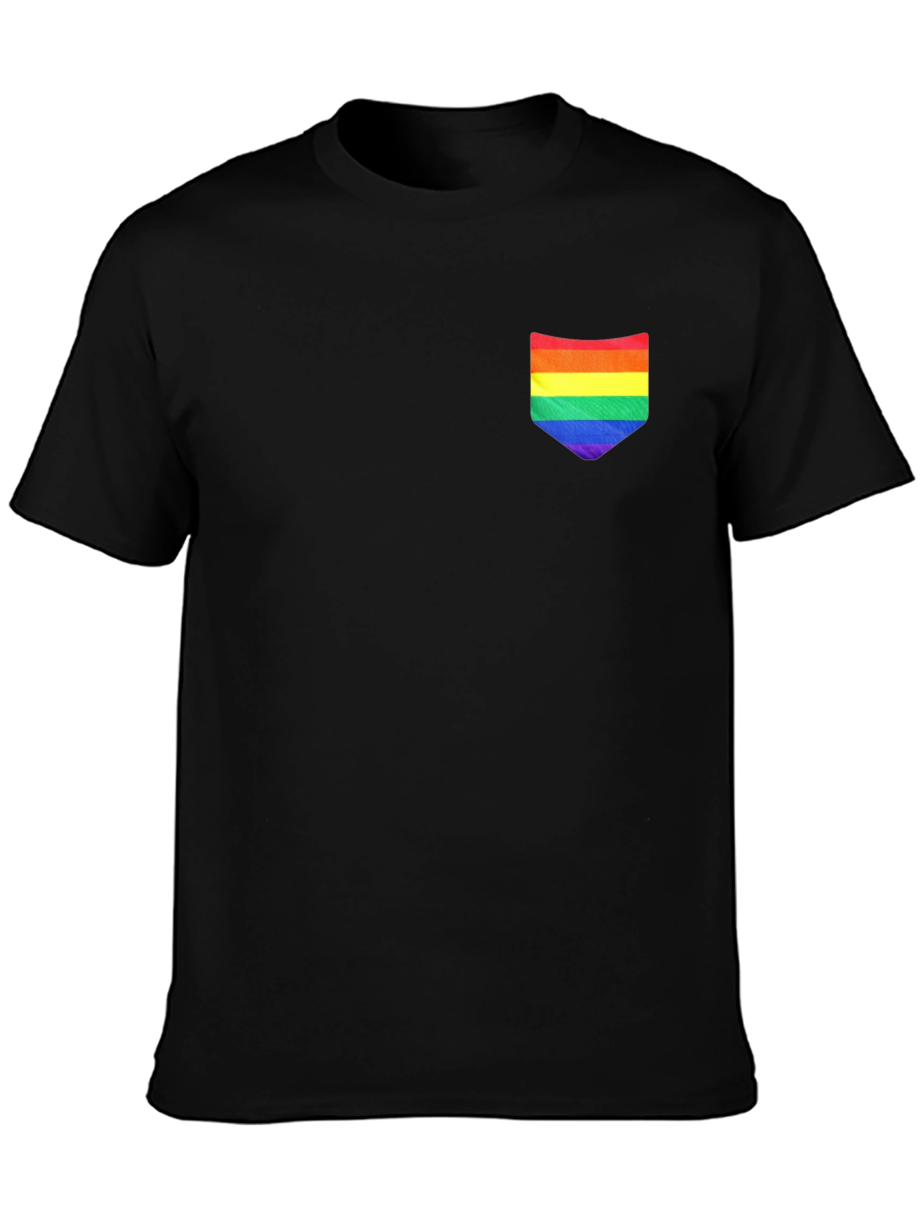 Rainbow Pocket Black Tee