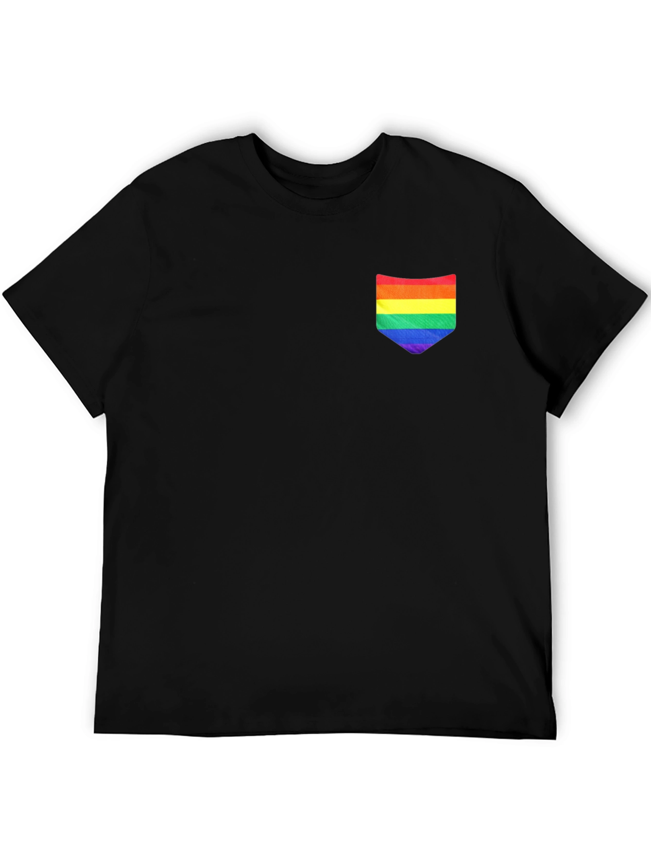 Rainbow Pocket Black Tee