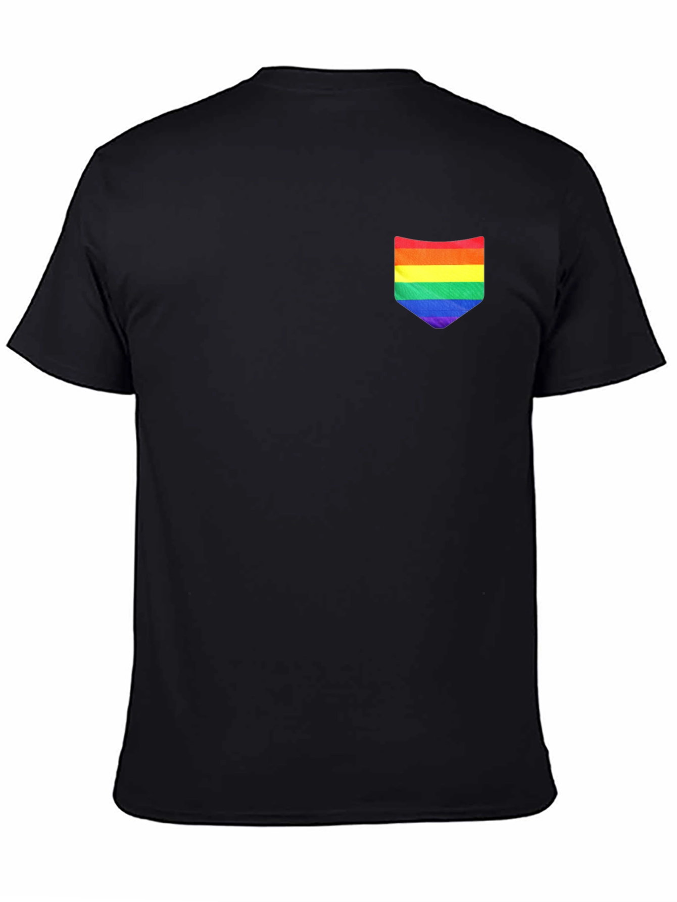 Rainbow Pocket Black Tee