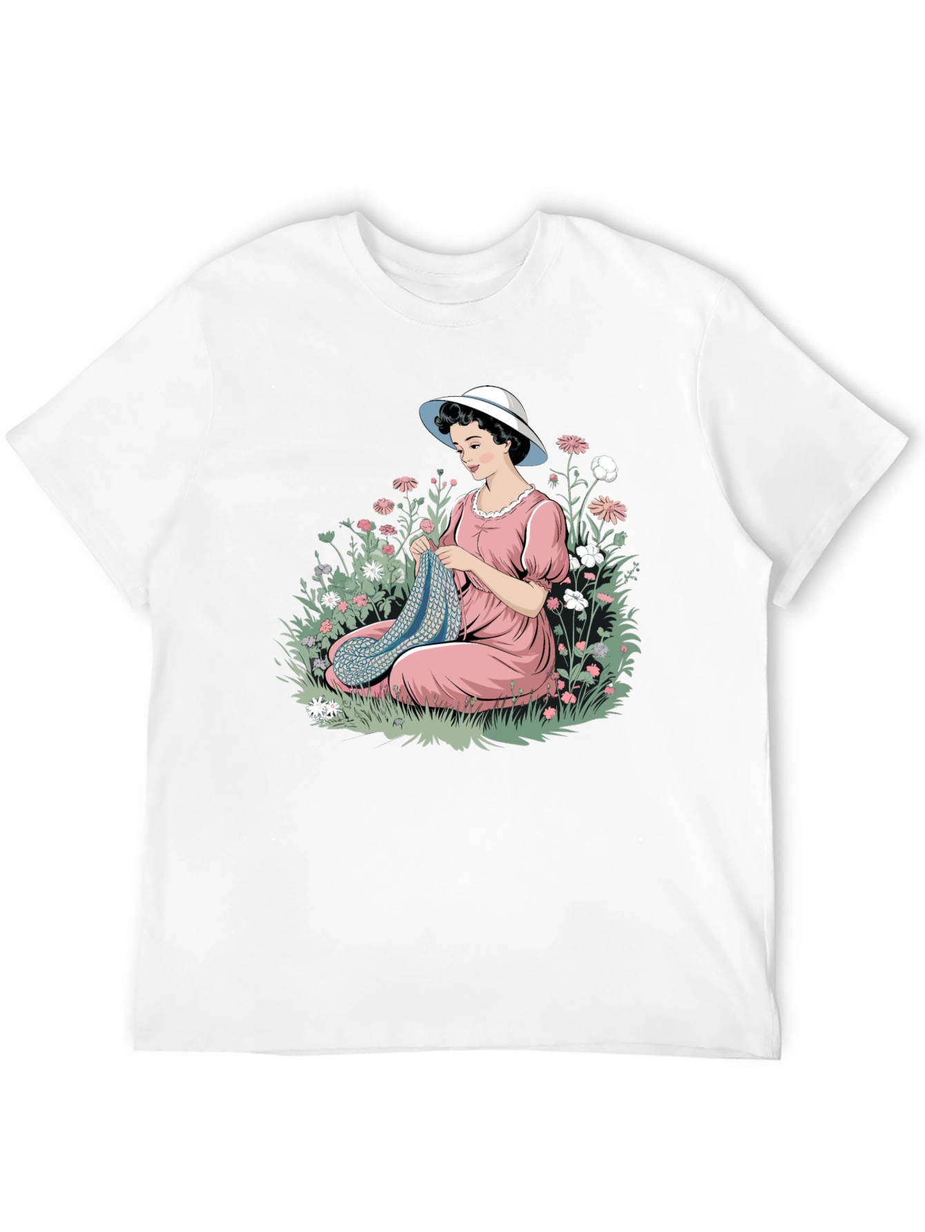 Knitting Lady Black T-Shirt