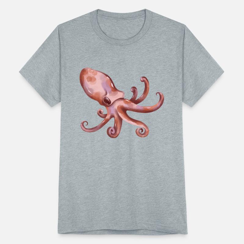 watercolor squid kraken