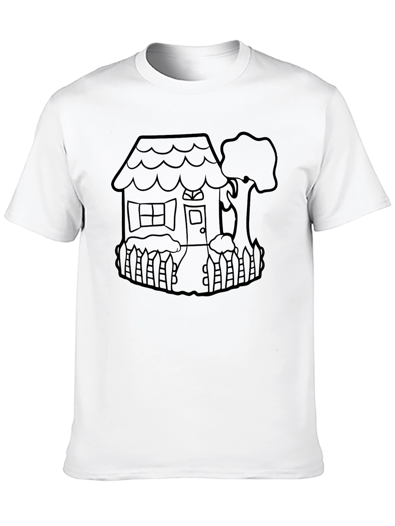Cartoon House Graphic T-Shirt - Fun and Unique Design