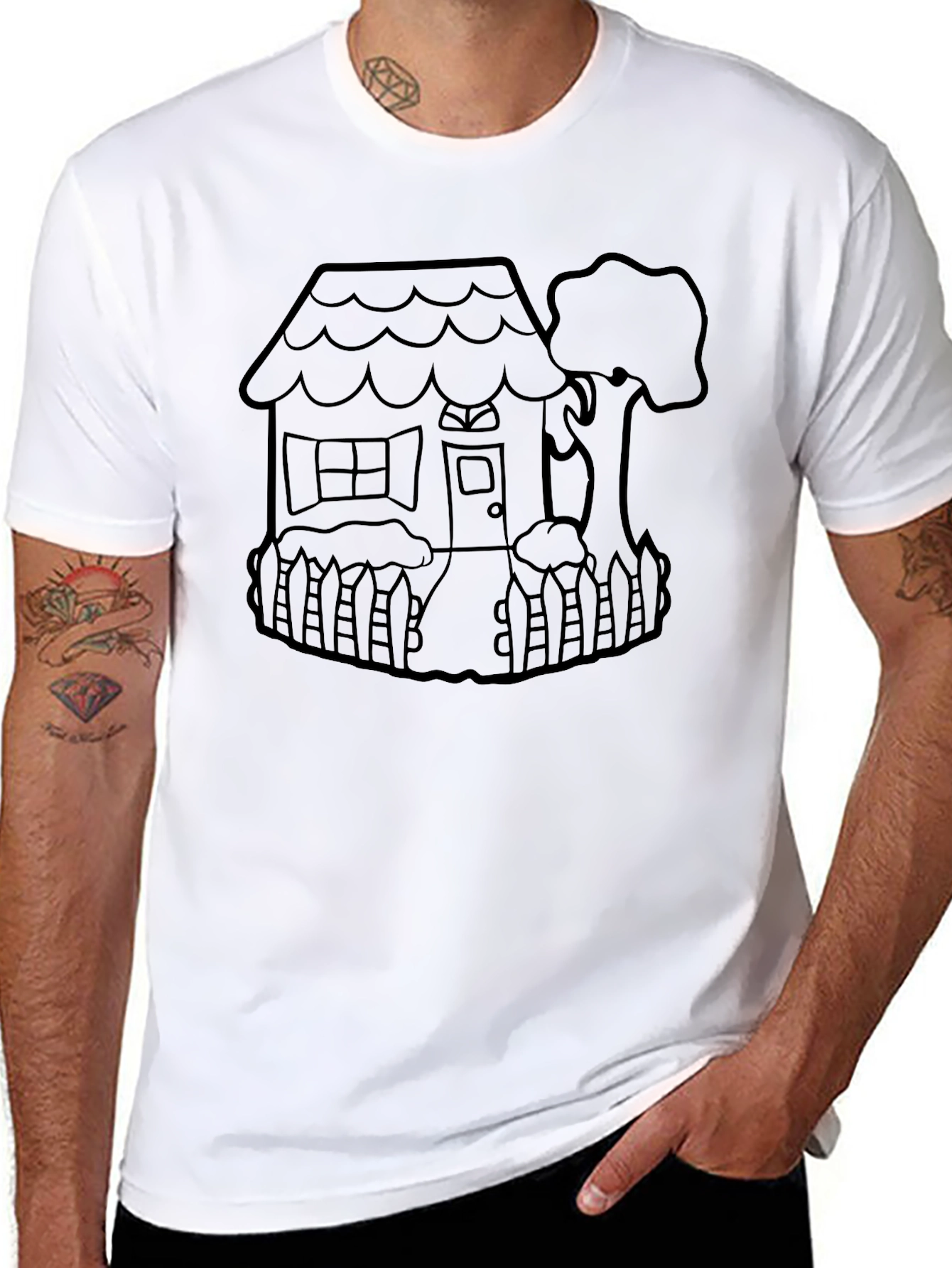 Cartoon House Graphic T-Shirt - Fun and Unique Design