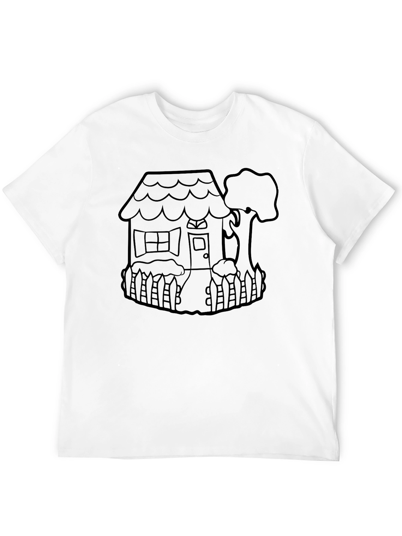 Cartoon House Graphic T-Shirt - Fun and Unique Design