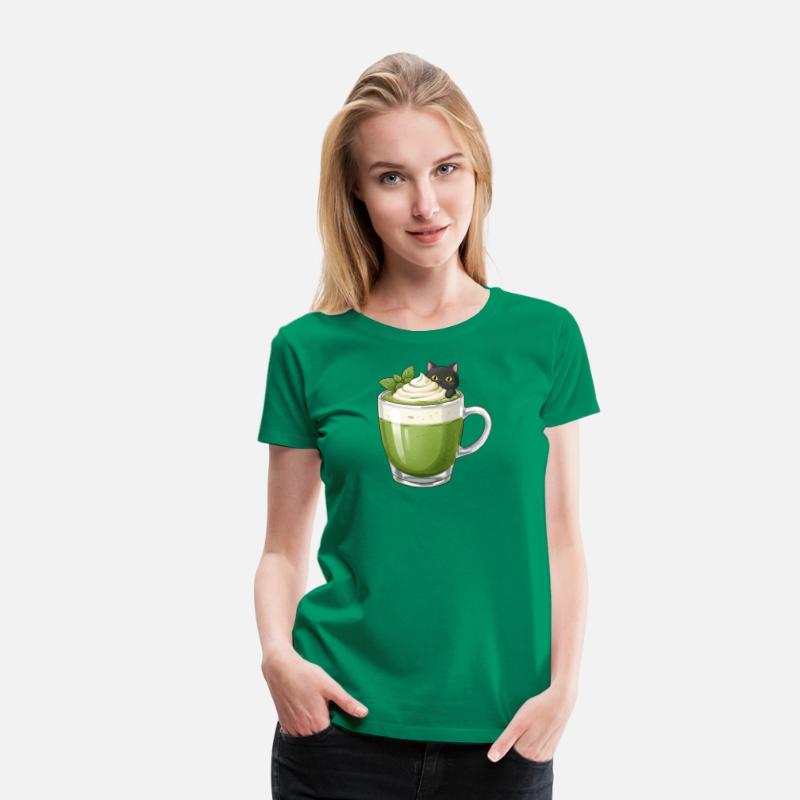 Whimsical Matcha Cat Mug Design
