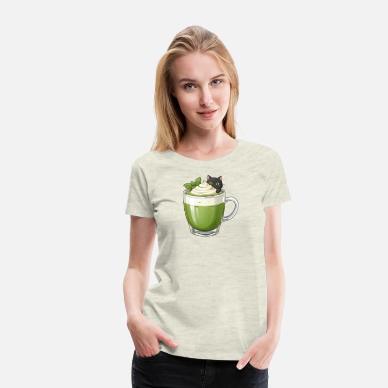 Whimsical Matcha Cat Mug Design