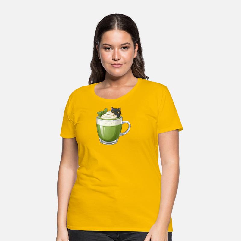 Whimsical Matcha Cat Mug Design