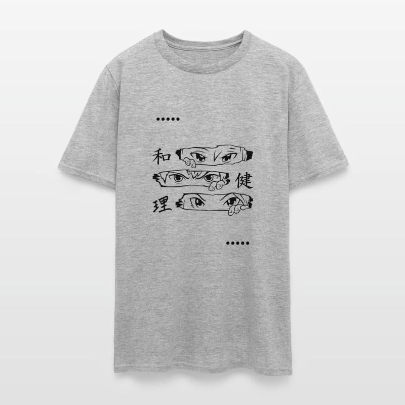 White And Black Minimalist Anime T Shirt