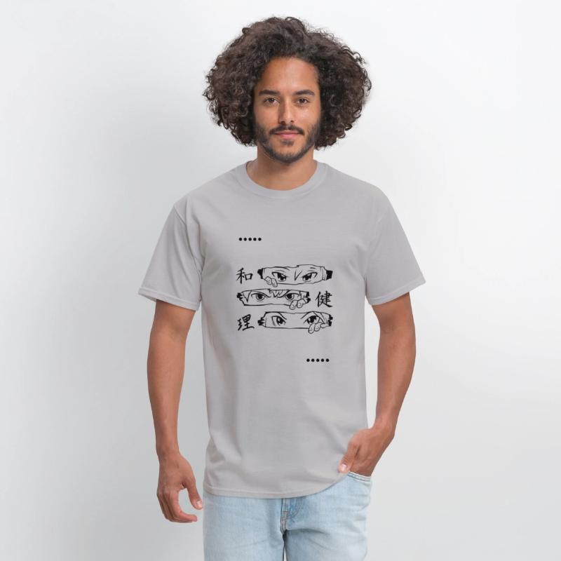 White And Black Minimalist Anime T Shirt