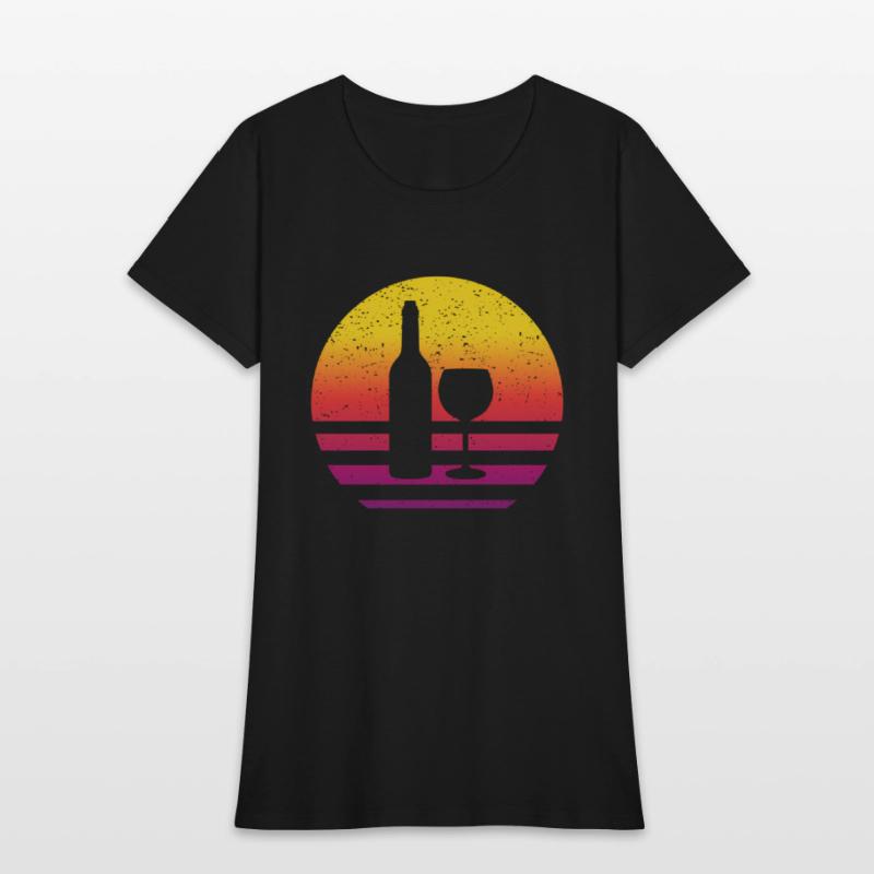 Wine Bottle Glass Line Style