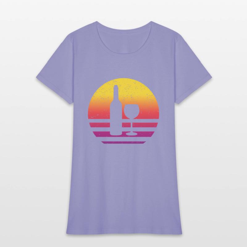 Wine Bottle Glass Line Style