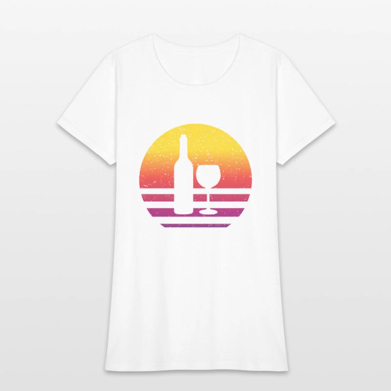 Wine Bottle Glass Line Style