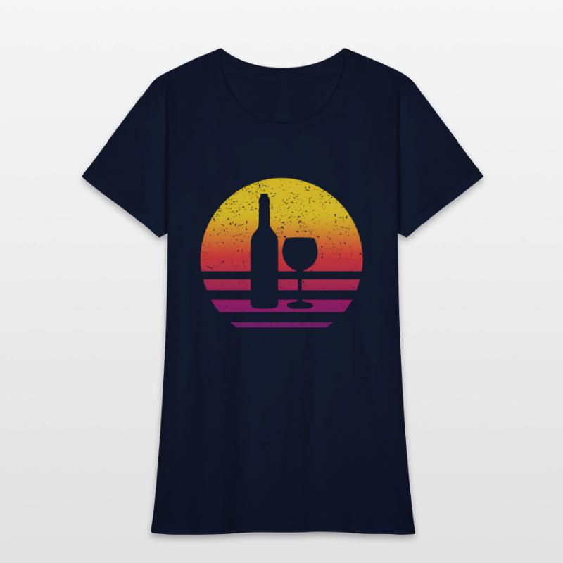 Wine Bottle Glass Line Style