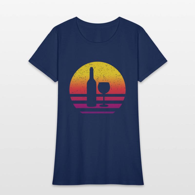 Wine Bottle Glass Line Style