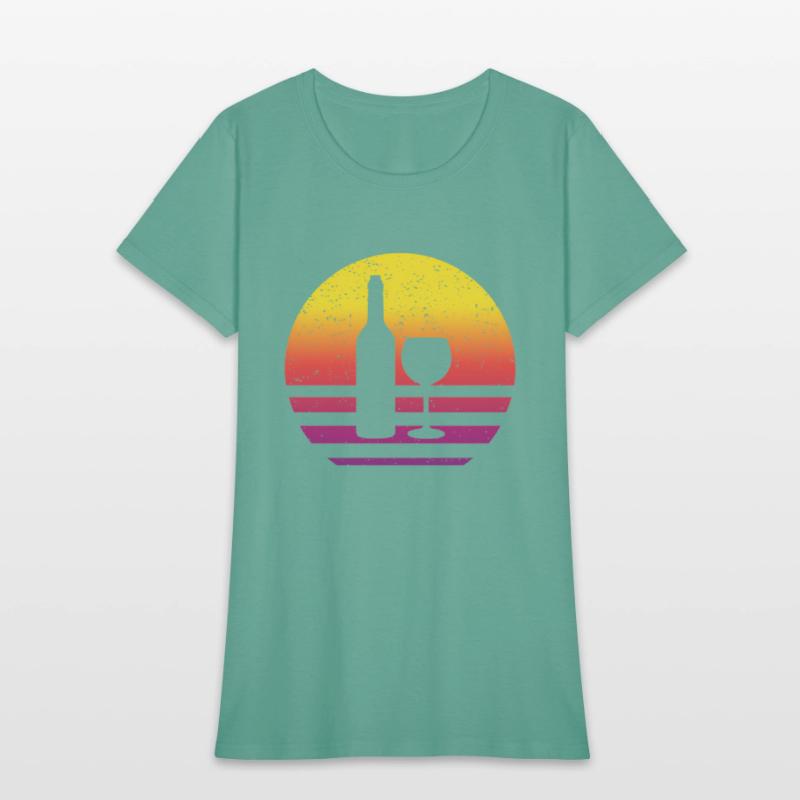 Wine Bottle Glass Line Style