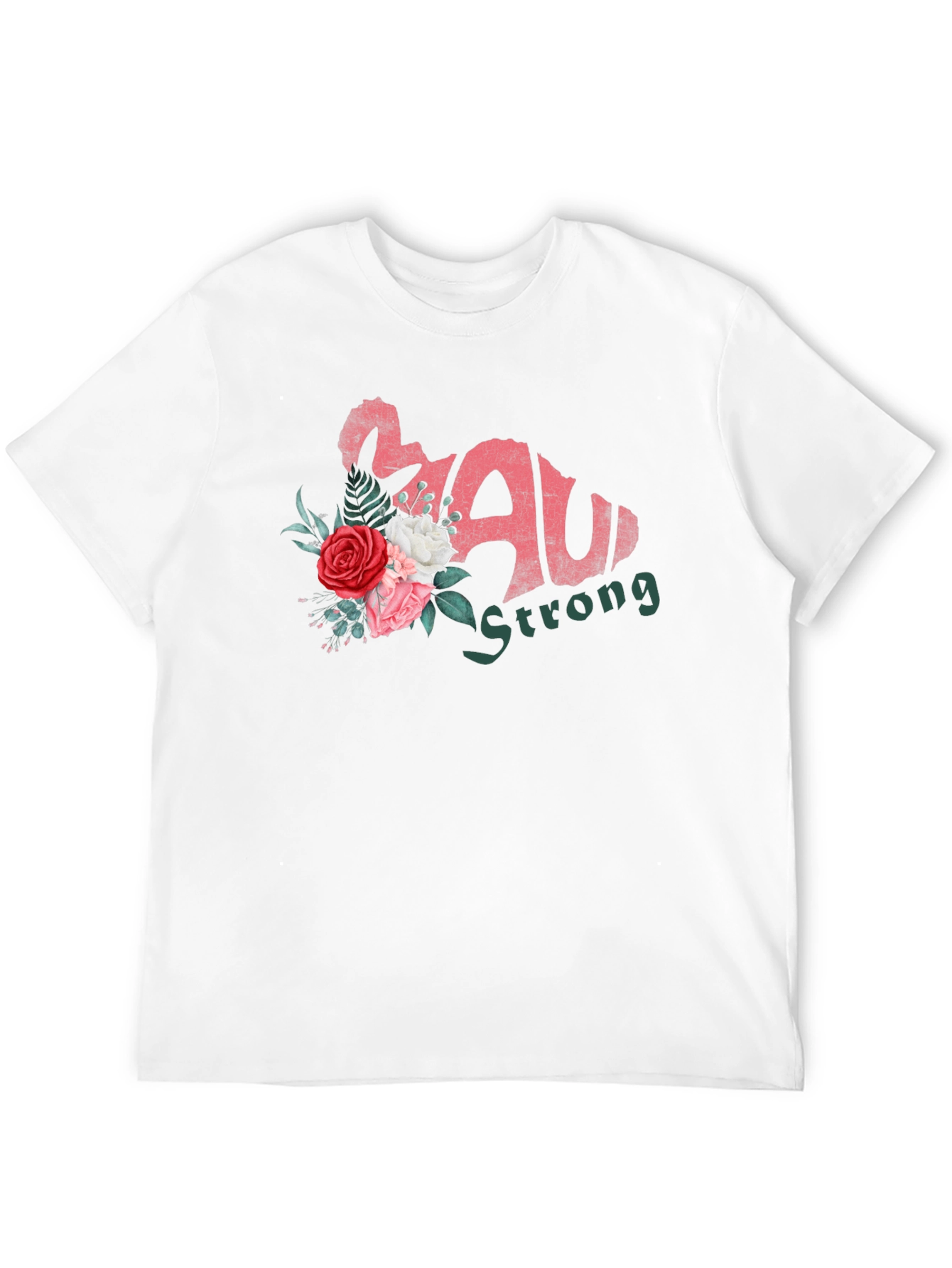 Maui Strong Floral Black T-Shirt