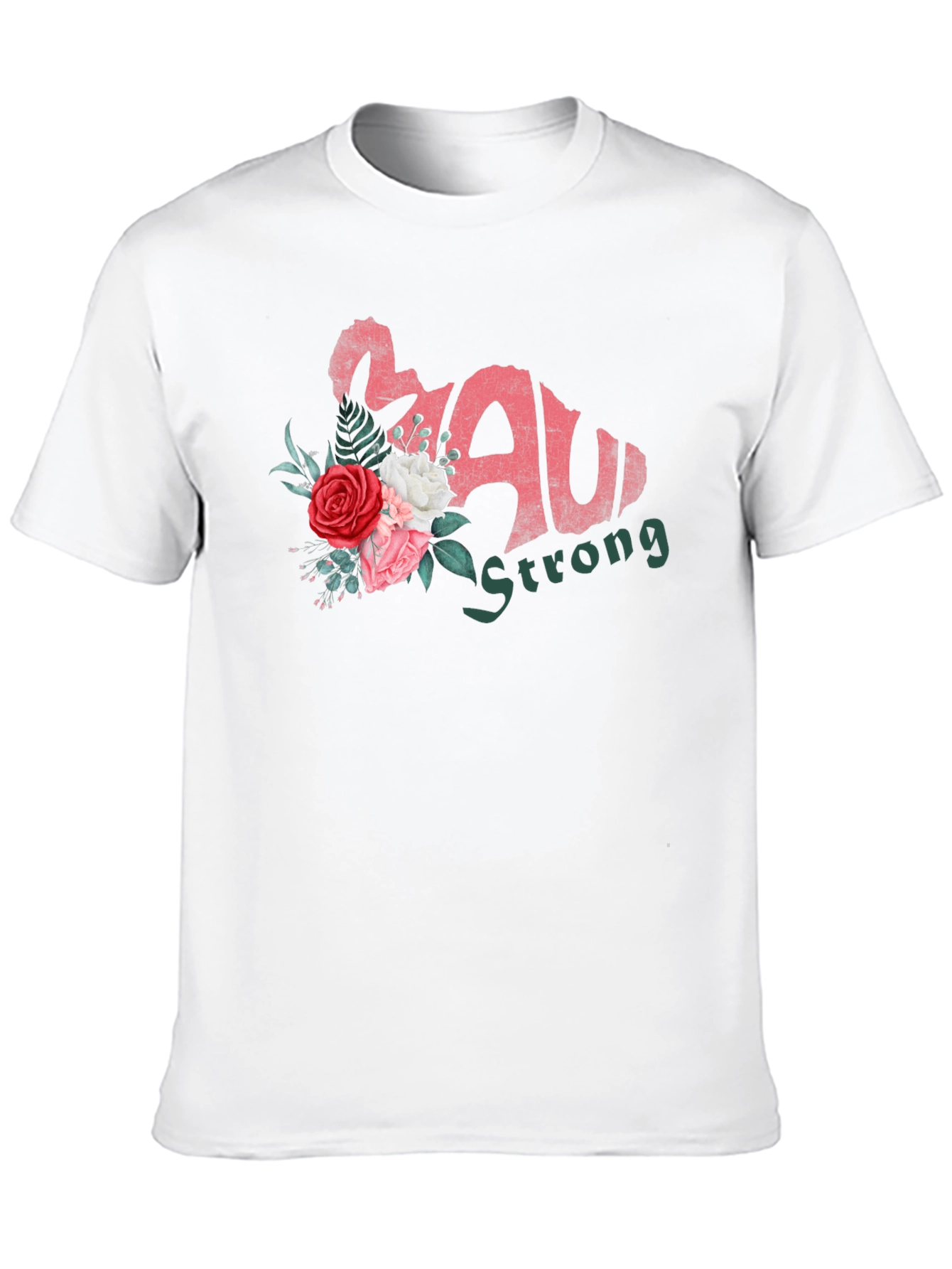 Maui Strong Floral Black T-Shirt