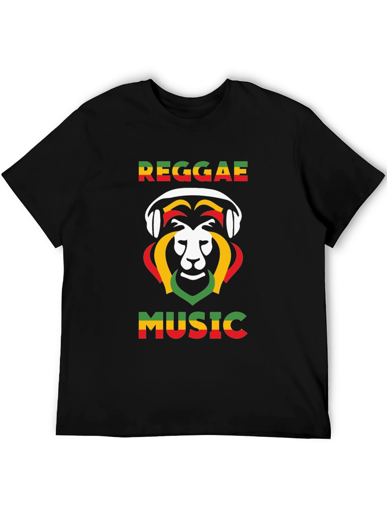 Reggae Music Lion Graphic Tee - Black