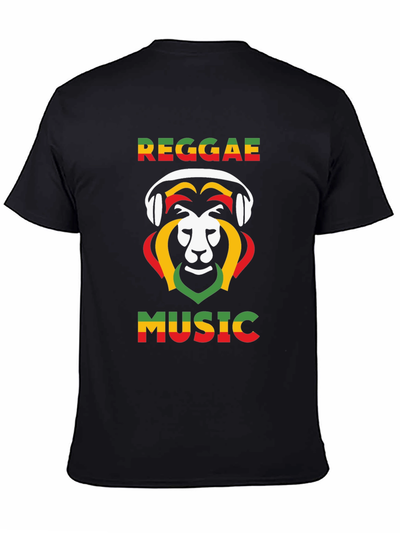 Reggae Music Lion Graphic Tee - Black