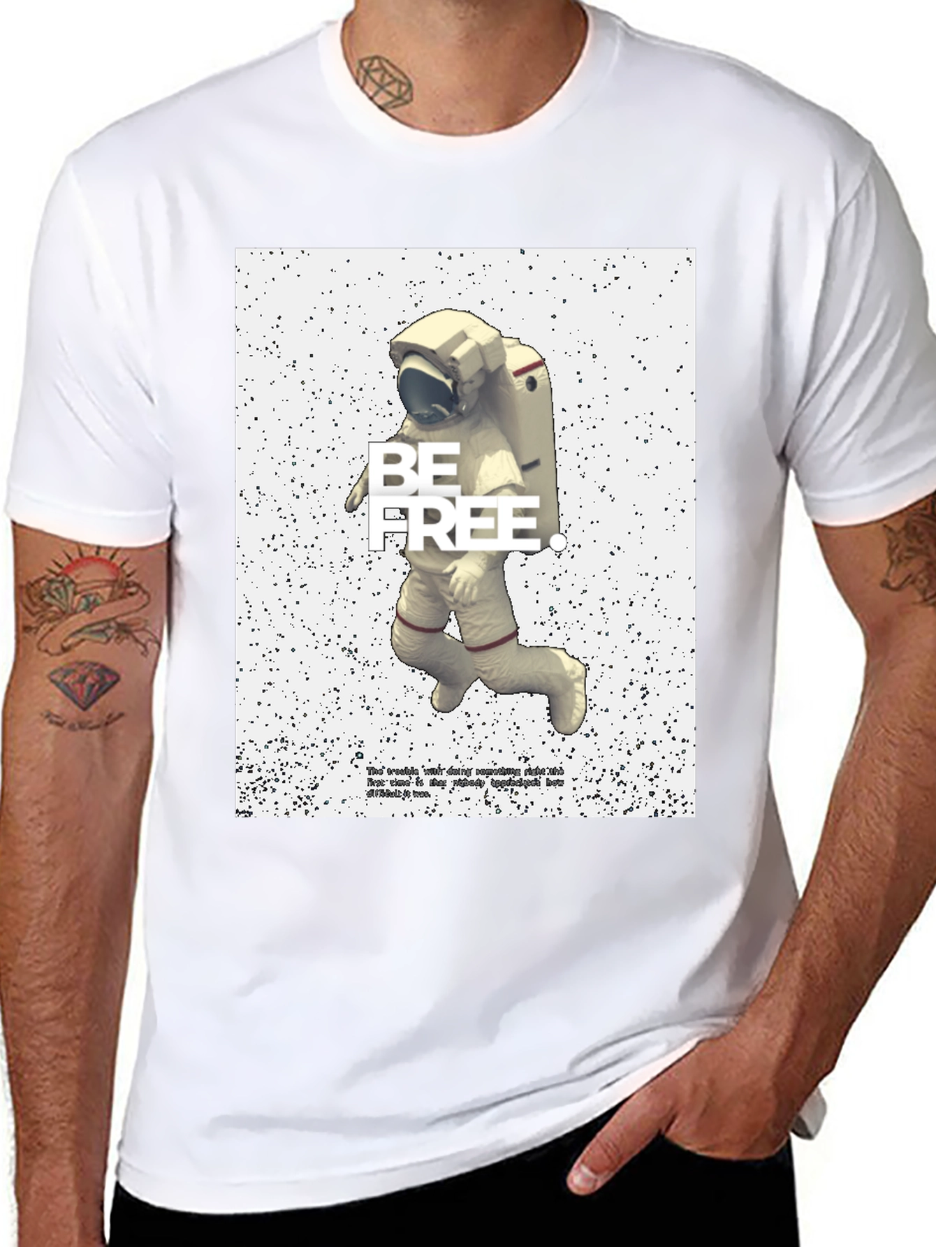 Be Free Astronaut Graphic T-Shirt