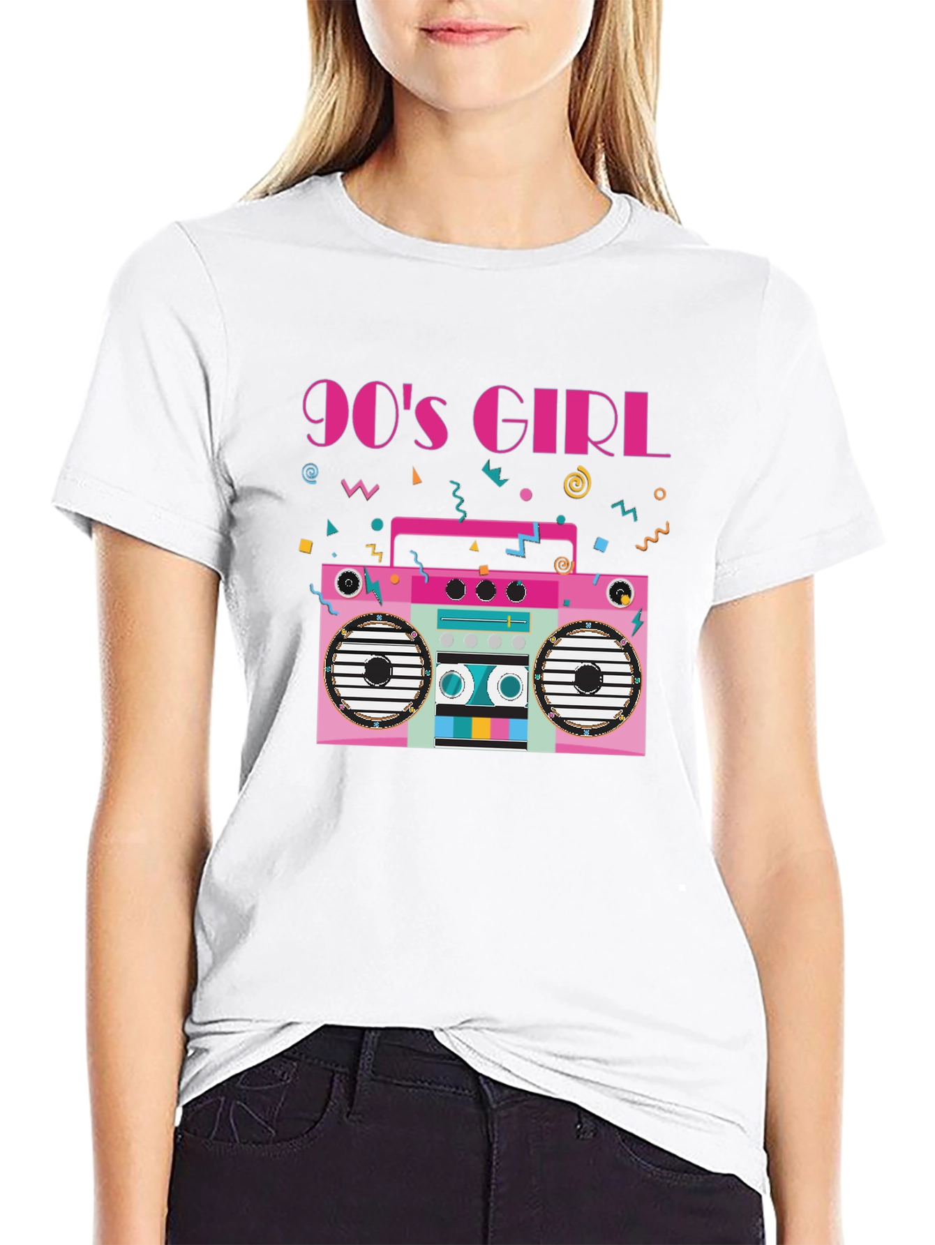 90s Girl Boombox Graphic Tee
