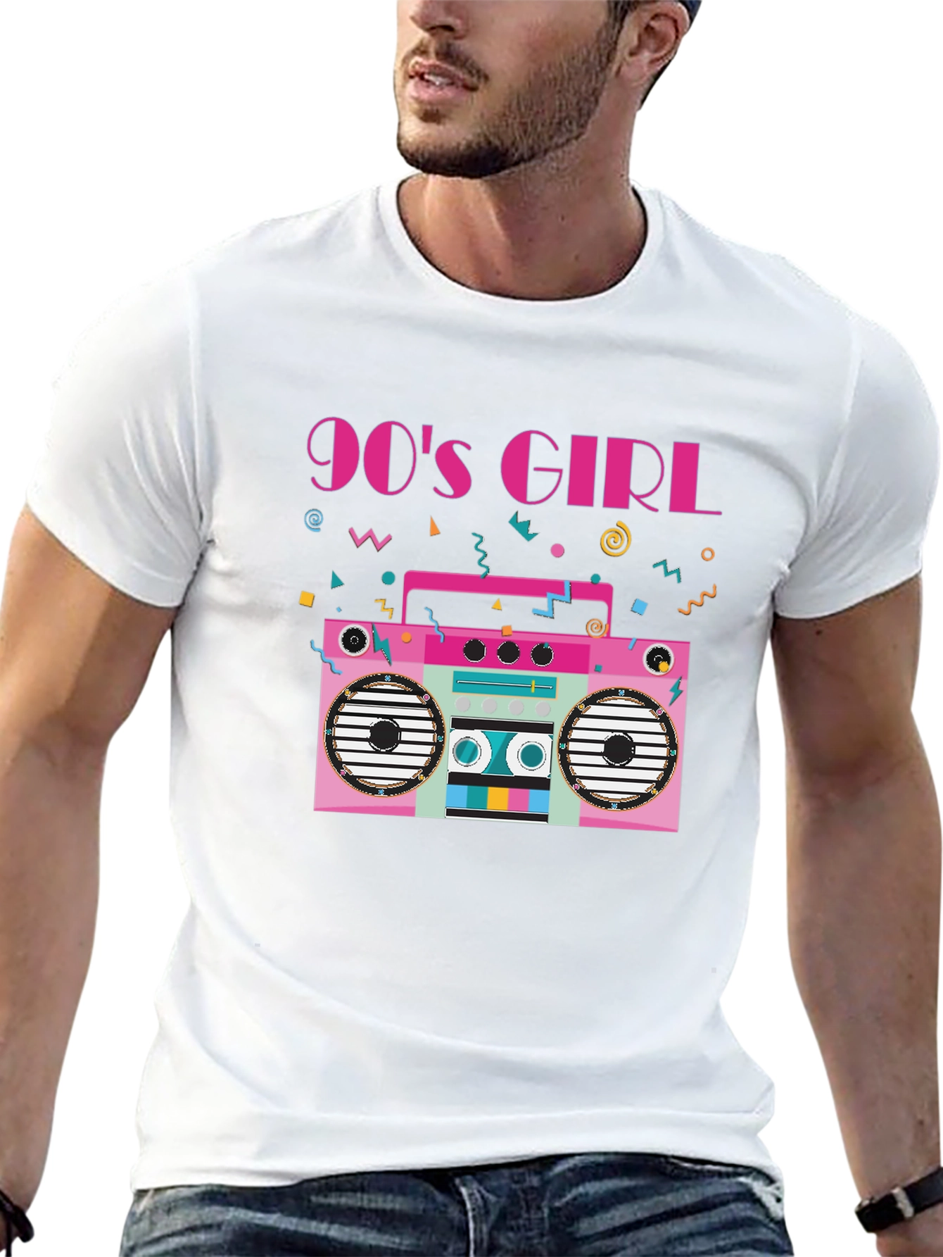 90s Girl Boombox Graphic Tee