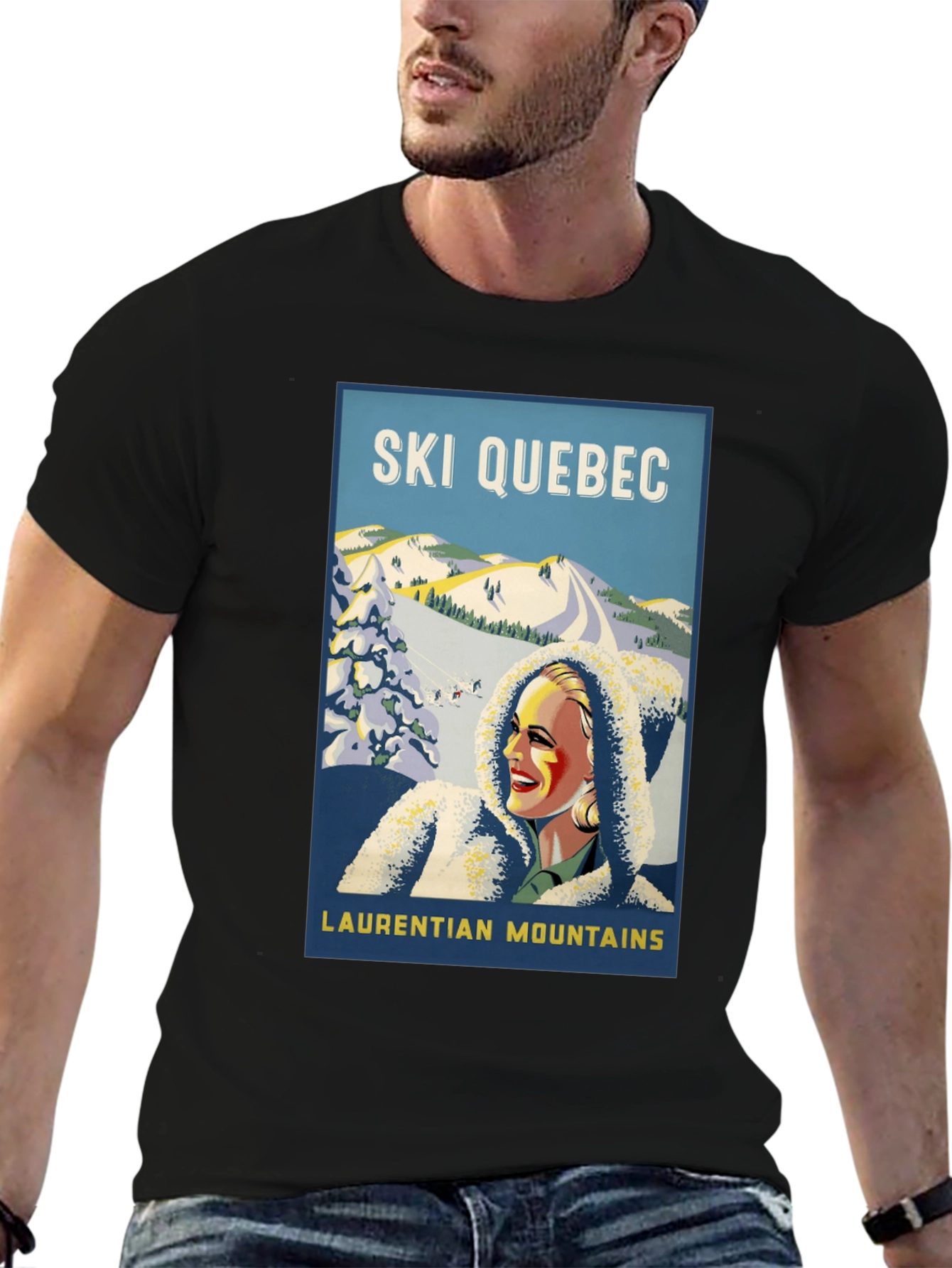 Ski Quebec T-Shirt - Laurentian Mountains Graphic Tee