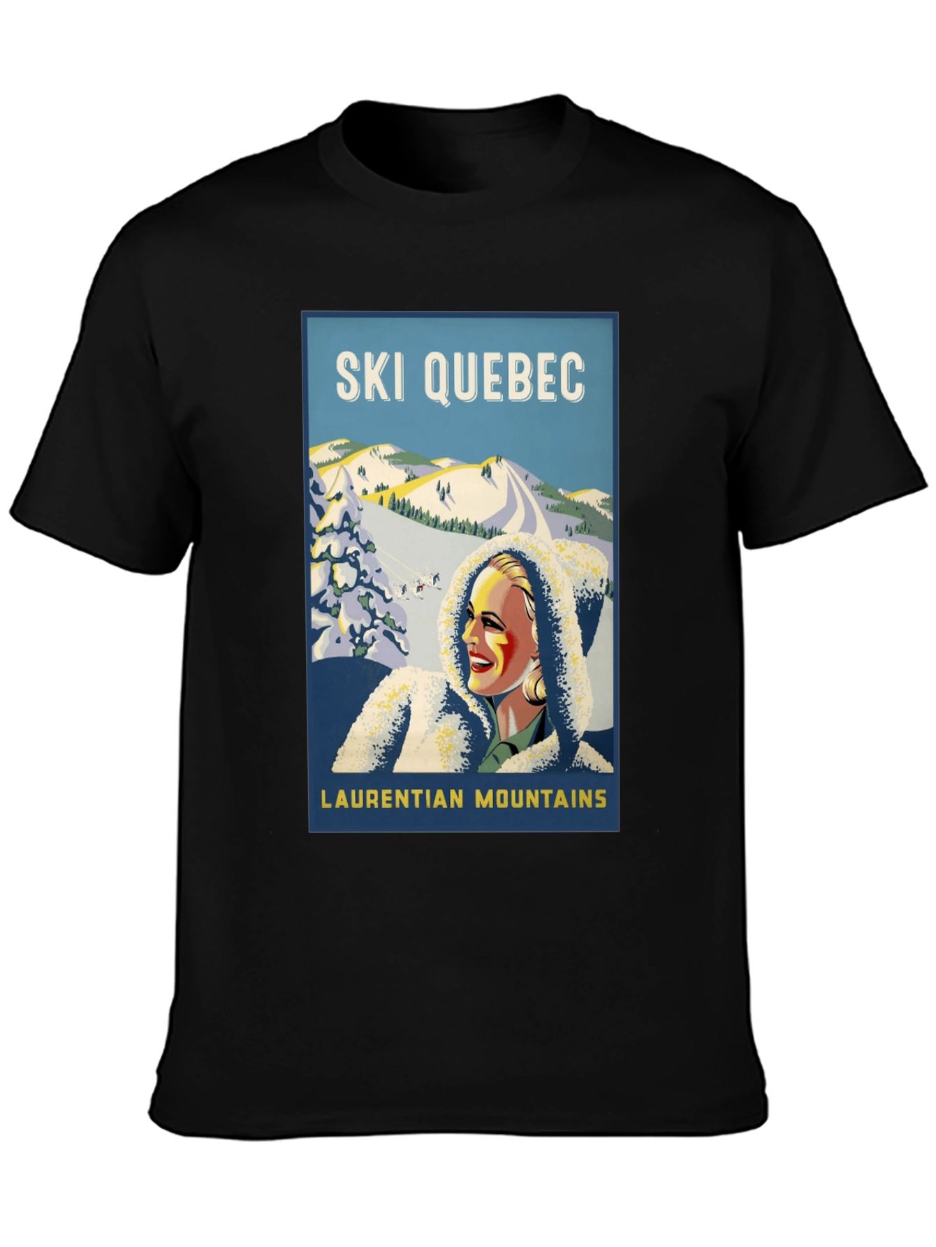 Ski Quebec T-Shirt - Laurentian Mountains Graphic Tee
