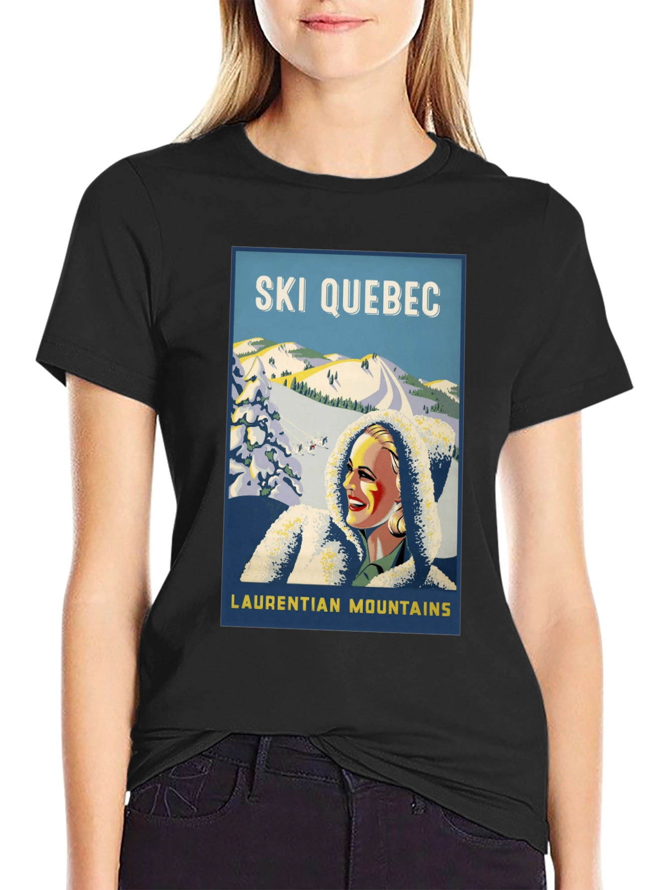 Ski Quebec T-Shirt - Laurentian Mountains Graphic Tee