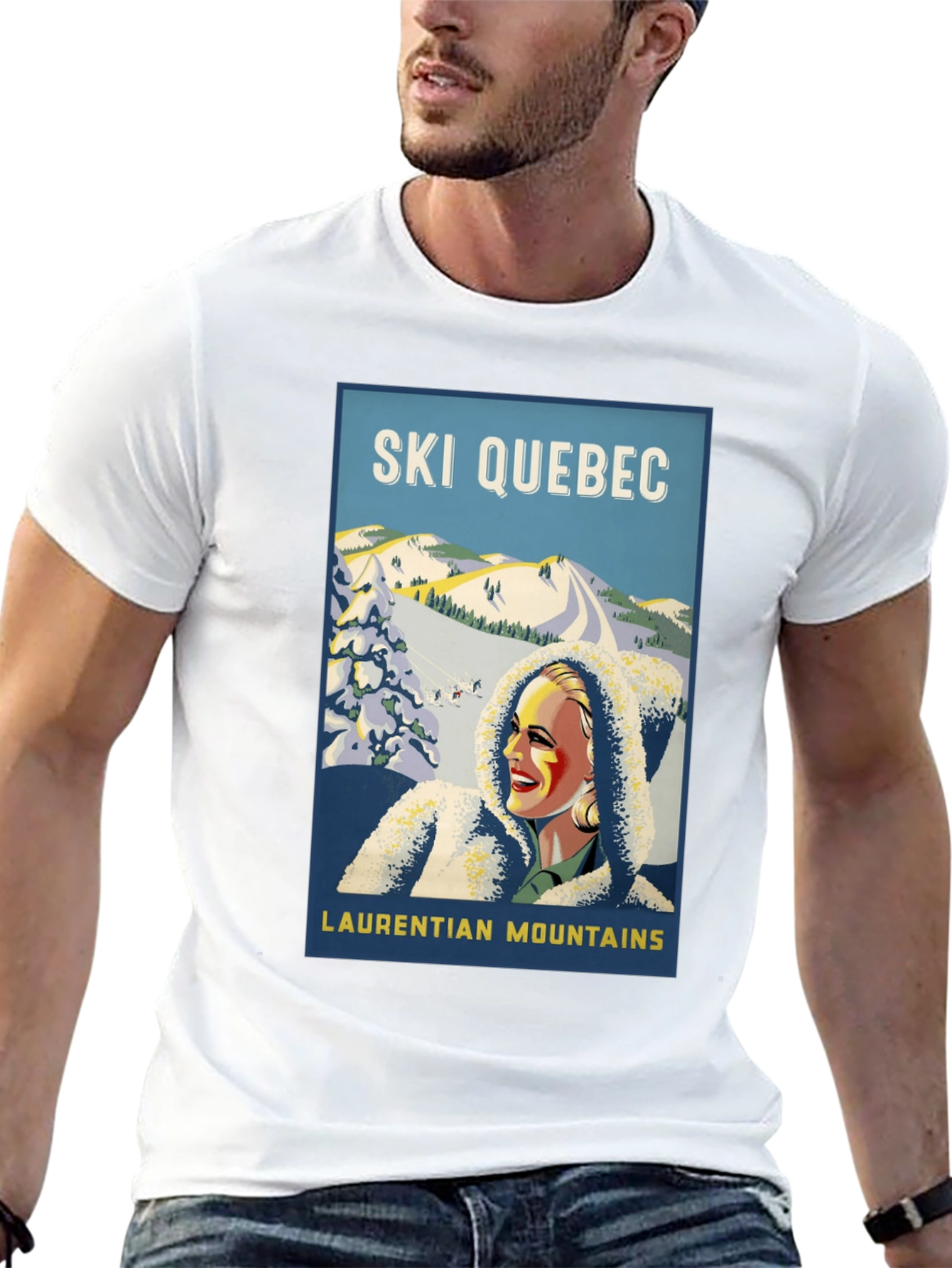 Ski Quebec T-Shirt - Laurentian Mountains Graphic Tee