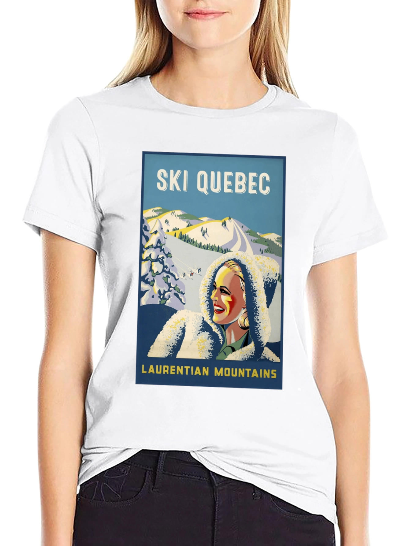 Ski Quebec T-Shirt - Laurentian Mountains Graphic Tee