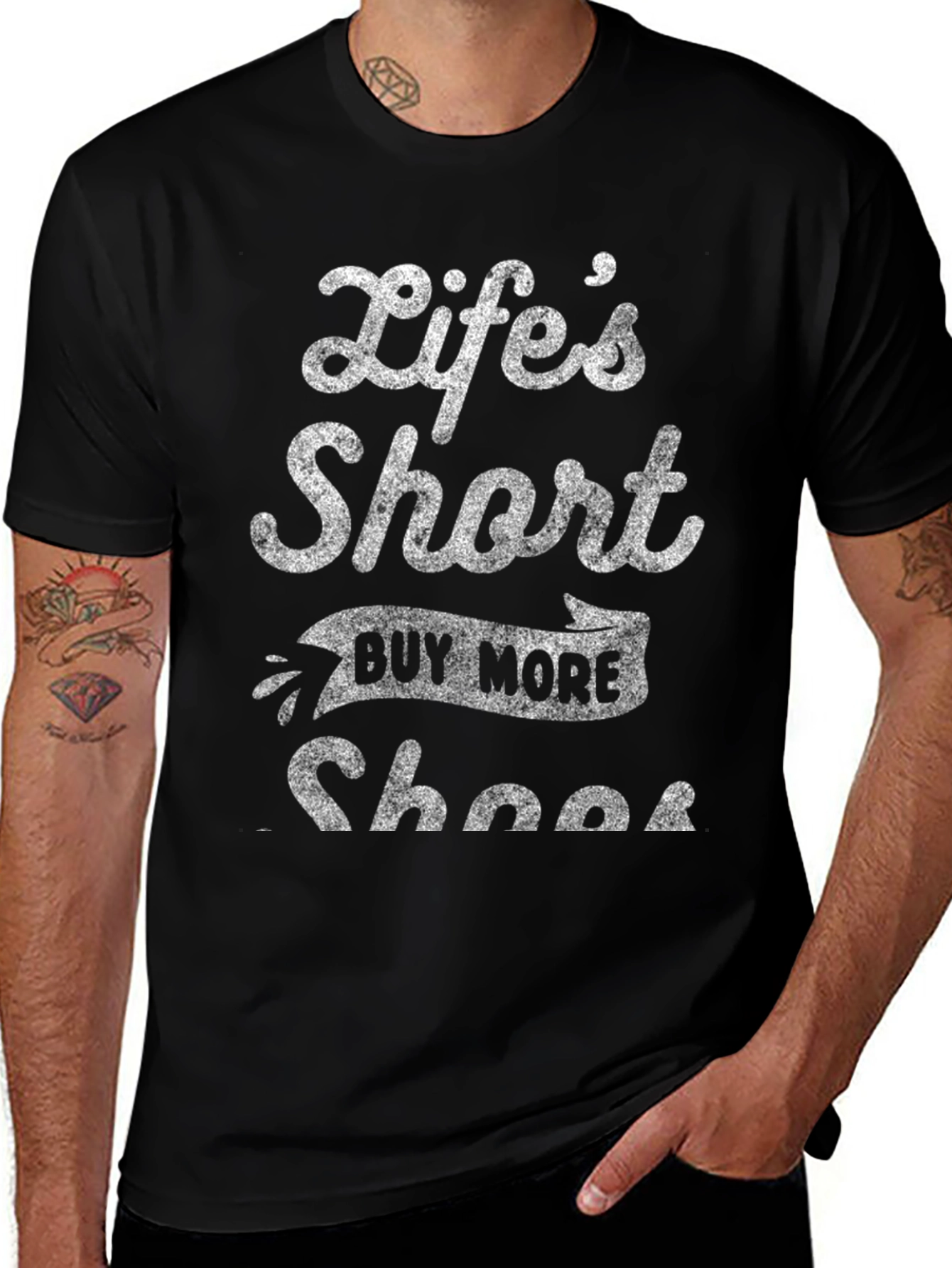 Lifes Short Buy More Shoes Graphic T-Shirt